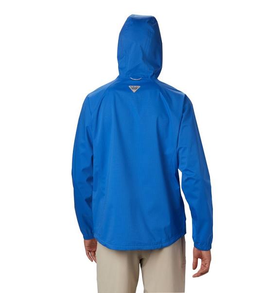 Columbia PFG Tamiami Rain Jacket Blue For Men's NZ52370 New Zealand